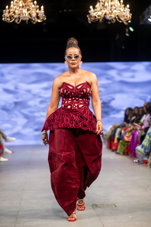 Laser-Cut Top With Barrel Pant